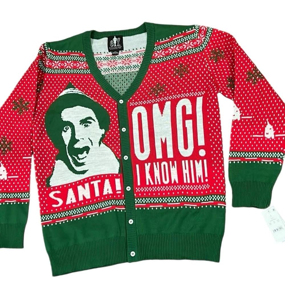 Christmas Buddy the elf ugly sweater cardigan